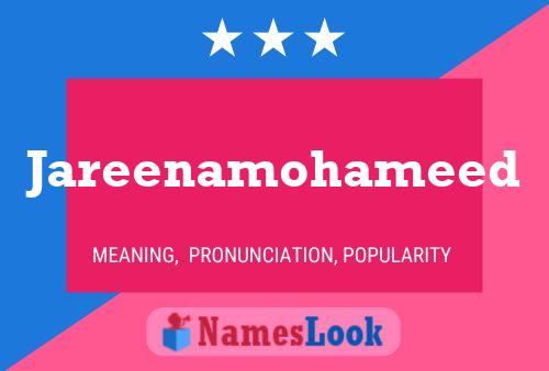 Jareenamohameed Name Poster