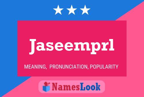 Jaseemprl Name Poster