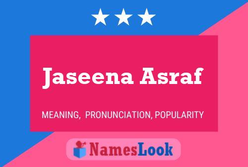 Jaseena Asraf Name Poster