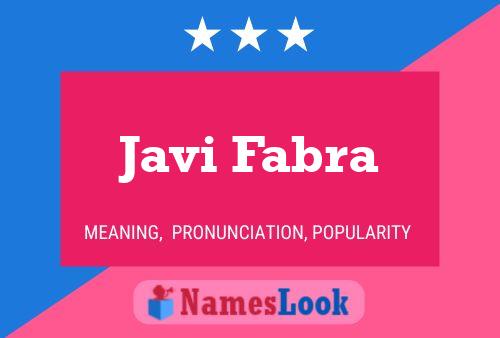 Javi Fabra Name Poster