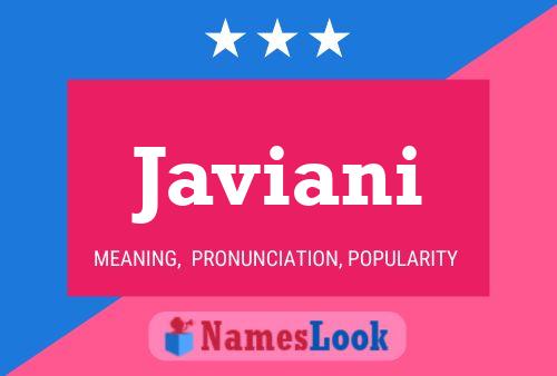 Javiani Name Poster