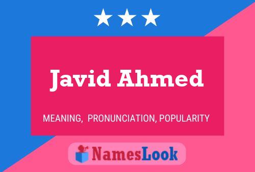 Javid Ahmed Name Poster