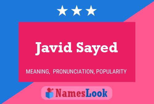 Javid Sayed Name Poster