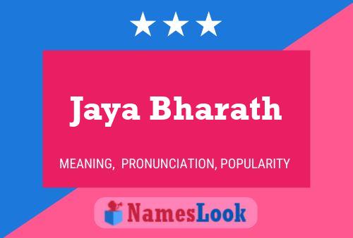 Jaya Bharath Name Poster