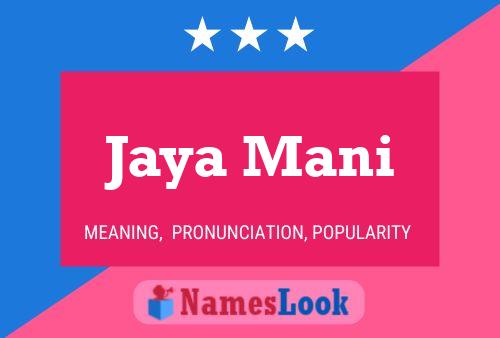 Jaya Mani Name Poster