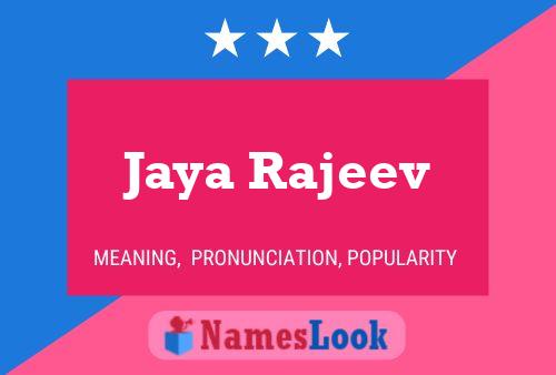 Jaya Rajeev Name Poster