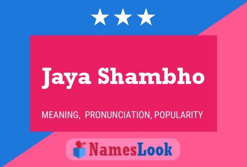 Jaya Shambho Name Poster