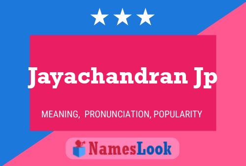 Jayachandran Jp Name Poster