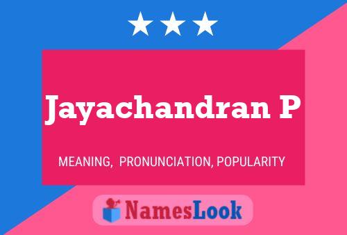 Jayachandran P Name Poster