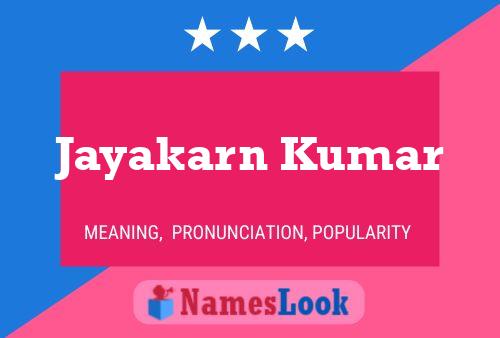 Jayakarn Kumar Name Poster