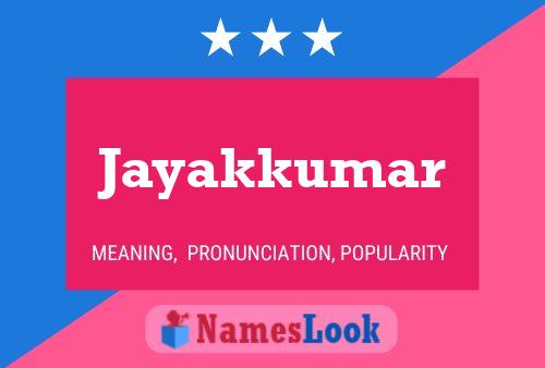 Jayakkumar Name Poster