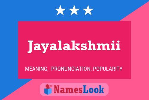 Jayalakshmii Name Poster