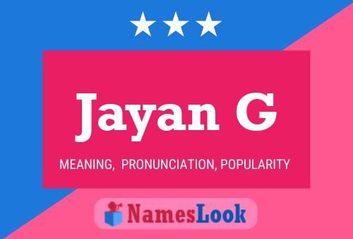 Jayan G Name Poster