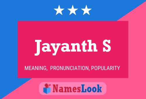 Jayanth S Name Poster