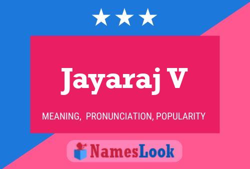 Jayaraj V Name Poster