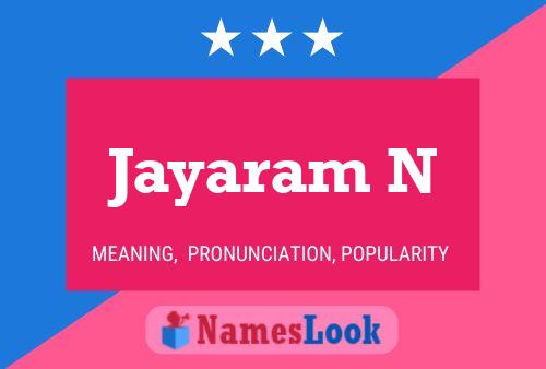 Jayaram N Name Poster