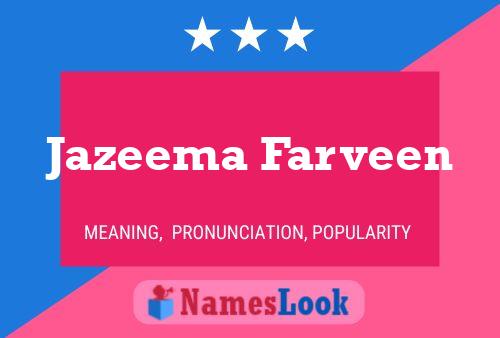 Jazeema Farveen Name Poster