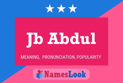 Jb Abdul Name Poster