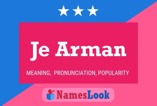 Je Arman Name Poster