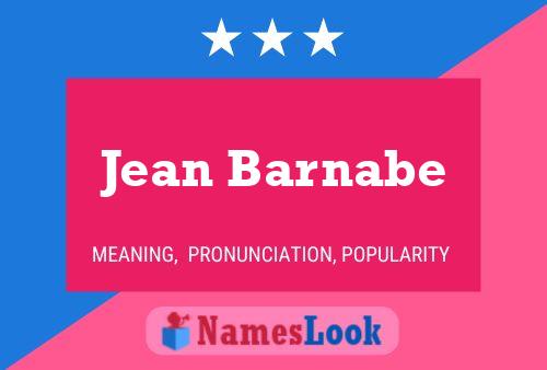 Jean Barnabe Name Poster