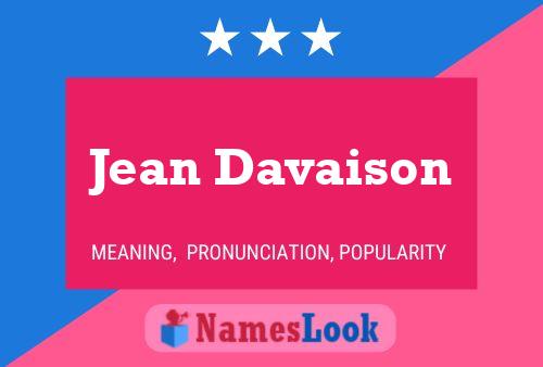 Jean Davaison Name Poster