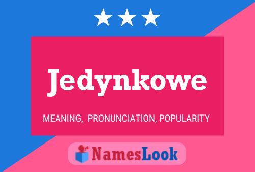 Jedynkowe Name Poster