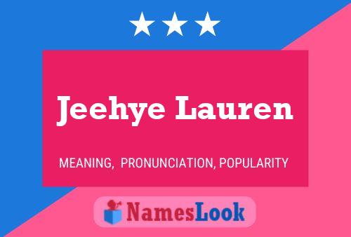 Jeehye Lauren Name Poster