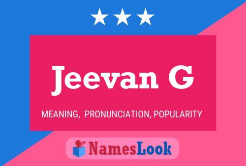 Jeevan G Name Poster