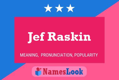 Jef Raskin Name Poster