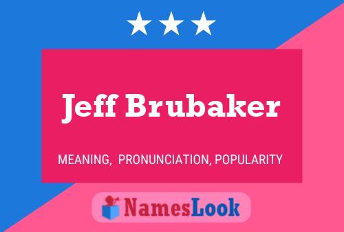 Jeff Brubaker Name Poster