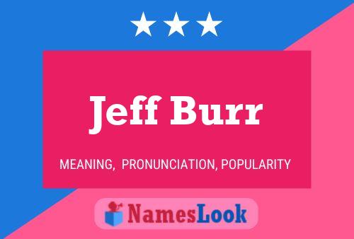 Jeff Burr Name Poster