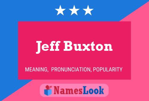 Jeff Buxton Name Poster