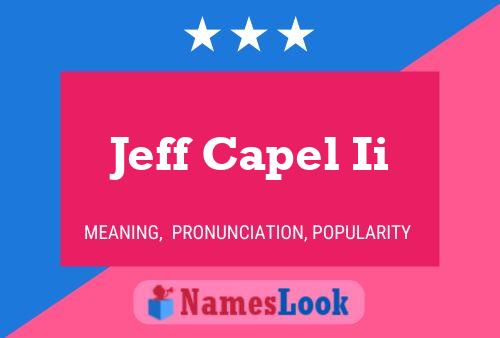 Jeff Capel Ii Name Poster