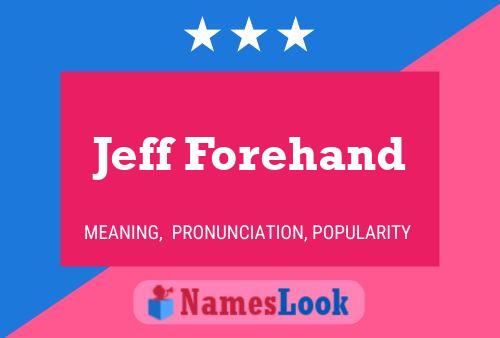 Jeff Forehand Name Poster