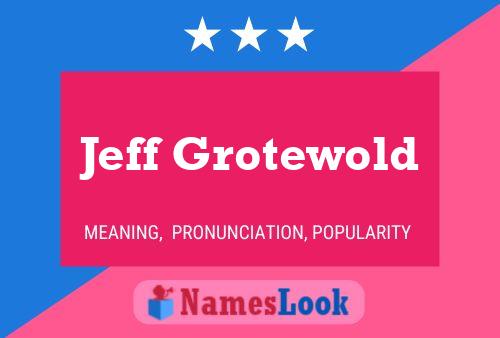 Jeff Grotewold Name Poster