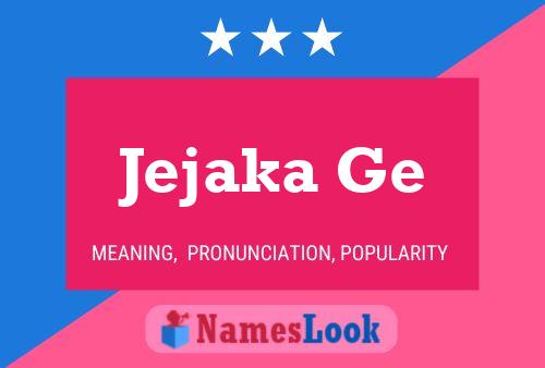 Jejaka Ge Name Poster