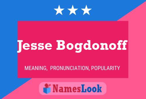 Jesse Bogdonoff Name Poster