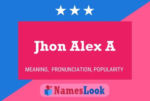 Jhon Alex A Name Poster