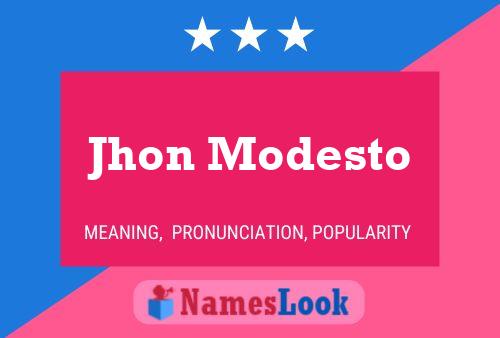 Jhon Modesto Name Poster