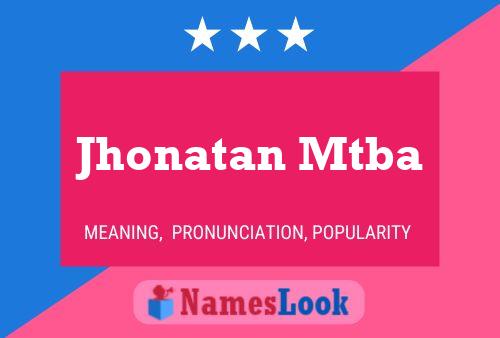 Jhonatan Mtba Name Poster