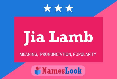 Jia Lamb Name Poster