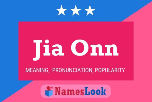 Jia Onn Name Poster