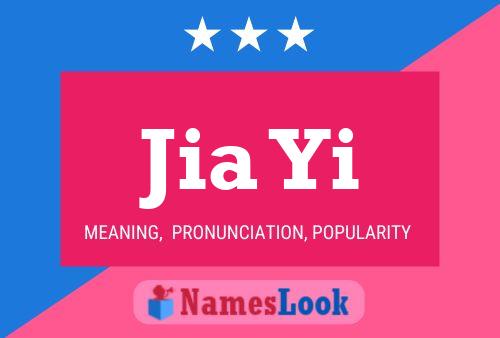 Jia Yi Name Poster