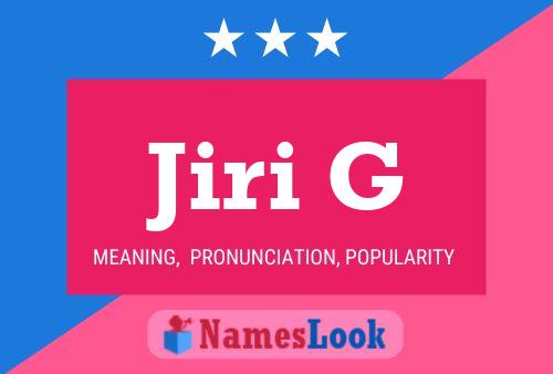 Jiri G Name Poster