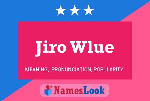 Jiro Wlue Name Poster