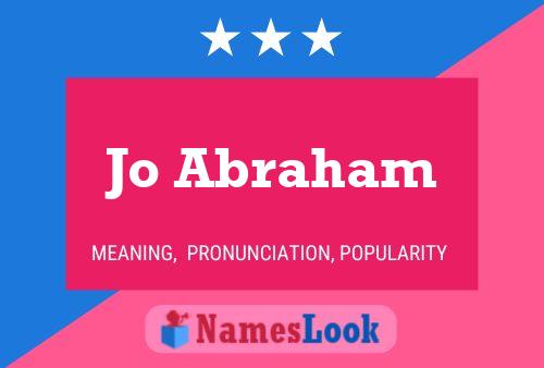 Jo Abraham Name Poster