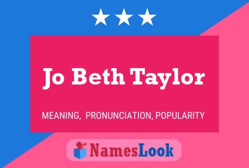 Jo Beth Taylor Name Poster