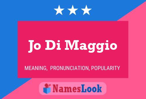 Jo Di Maggio Name Poster