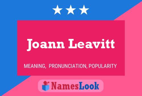 Joann Leavitt Name Poster