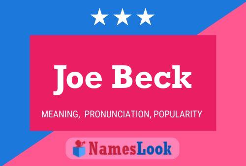 Joe Beck Name Poster